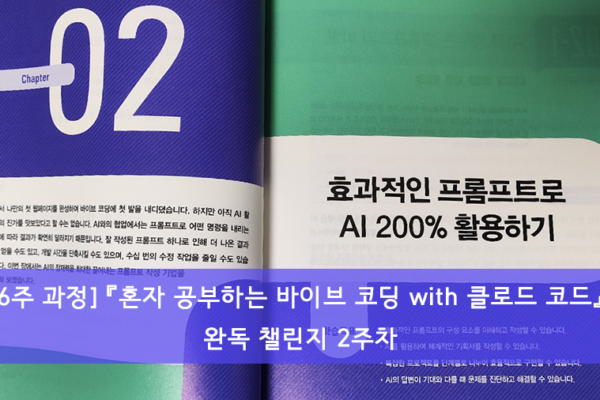 [6주 과정] 『혼자 공부하는 바이브 코딩 with 클로드 코드』 완독 챌린지 2주차