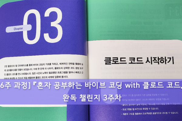 [6주 과정] 『혼자 공부하는 바이브 코딩 with 클로드 코드』 완독 챌린지 3주차